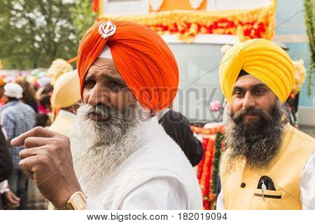 Sikh Men Taking Part In The Vaisakhi Parade