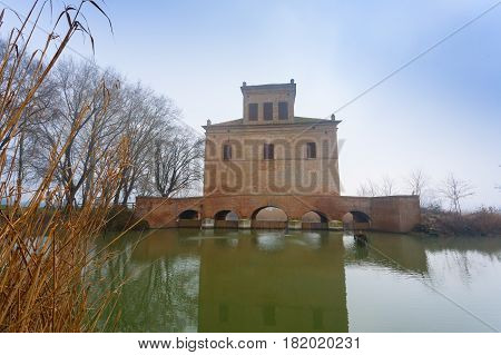 Ancient Building From Po River Lagoon, Italy