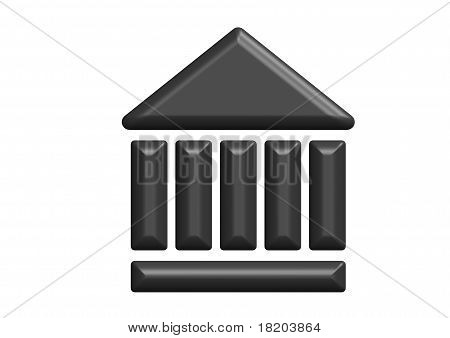 Bank or court house icon