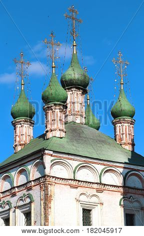 Beautiful Orthodox Church in Russia photographed in close-up