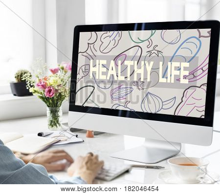 Healthy Eating Food Lifestyle Organic Wellness Graphic
