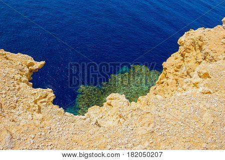 Bay with blue water in Ras Muhammad National Park in Sinai Egypt
