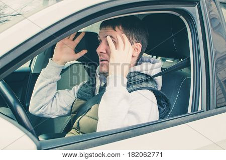 Furious And Reckless Driver. Danger Driving Concept