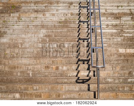 Light and Shade of Stairway outdoor in Pubic Park, Abstract Landscape Architecture