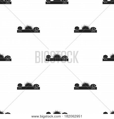 Sunrise icon in black style isolated on white background. Weather pattern vector illustration.