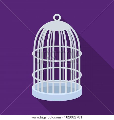 Metal cage for birds.Pet shop single icon in black style vector symbol stock illustration .