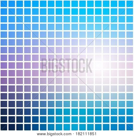 Blue shades pink vector abstract rounded corners tiles mosaic over white background square