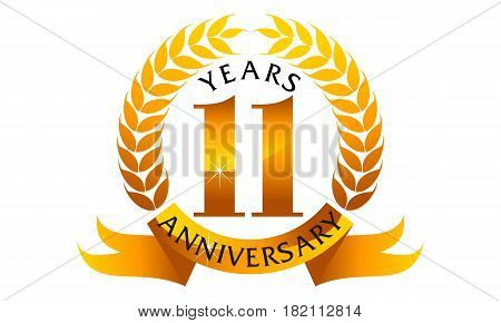 This vector describe about 11Years Ribbon Anniversary