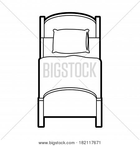 single bed topview icon image vector illustration design
