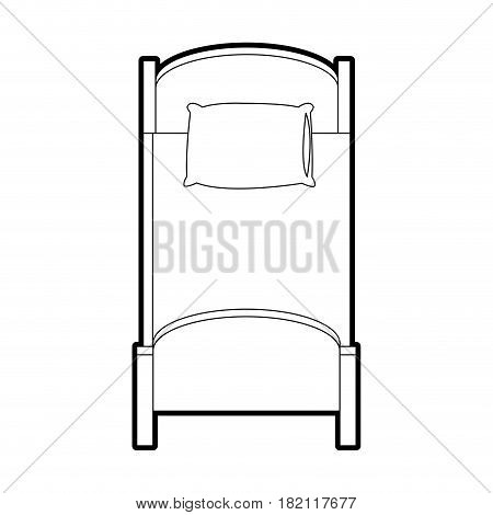 single bed topview icon image vector illustration design