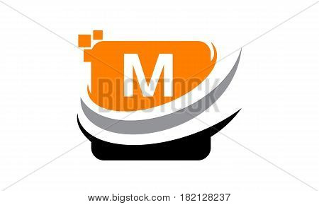 This vector describe about Logo Technology Motion Synergy Initial M