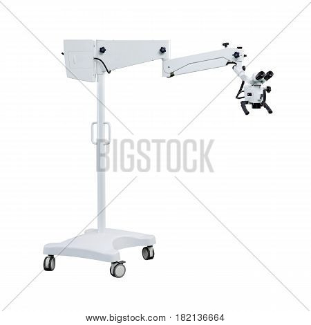 Surgical Microscope Isolated On White Background. Medical And Science Equipment