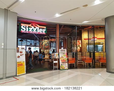 BANGKOK THAILAND - MARCH 30 : Sizzler Restaurant at Central Chaengwattana department store on March 30 2017 in Bangkok Thailand.