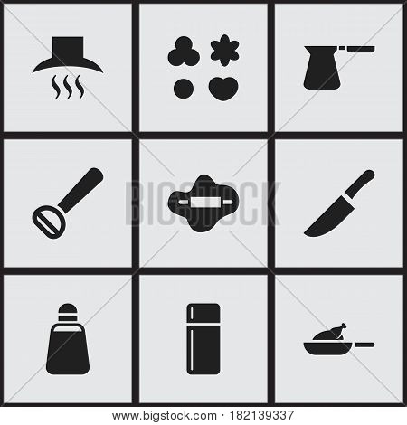 Set Of 9 Editable Cook Icons. Includes Symbols Such As Dough, Husker, Shortcake And More. Can Be Used For Web, Mobile, UI And Infographic Design.