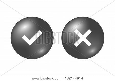 Tick Cross Signs Set