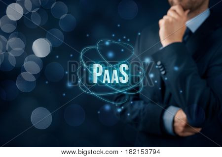 Platform as a service (PaaS) - cloud computing services concept. Platform for customers helps develop run and manage applications without building and administrate the infrastructure.