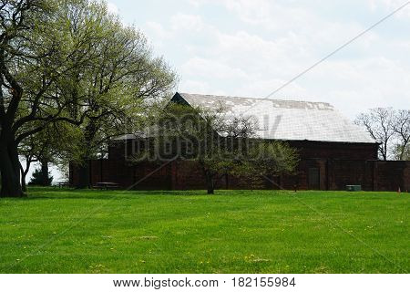 BALTIMORE, MD - APR 16: Fort McHenry National Monument and Historic Shrine in Baltimore, Maryland, on April 16, 2017. In the War of 1812, it defended Baltimore Harbor from an attack by the British.