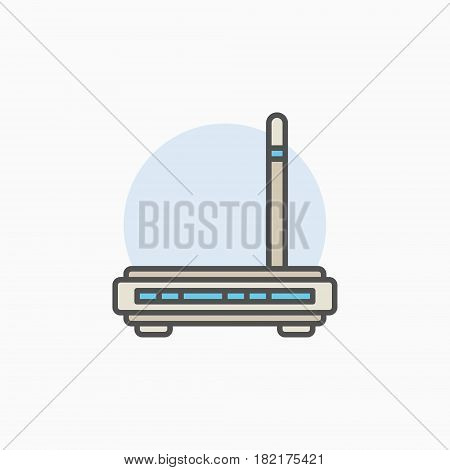 Wifi router colorful icon. Vector wireless modem creative symbol or design element