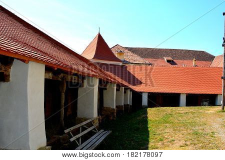 Old Fortified Medieval Saxon Church In Dirjiu, Transylvania