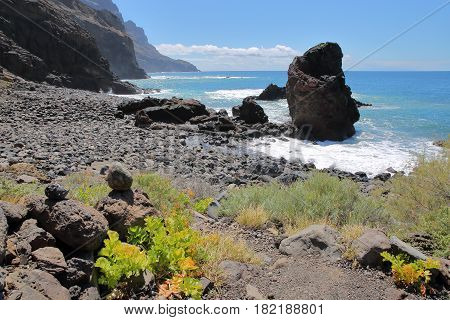 ALOJERA, LA GOMERA, SPAIN: The Playa del Trigo near Alojera