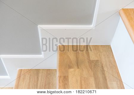 Modern Stair Design With Wooden Tread And White Riser