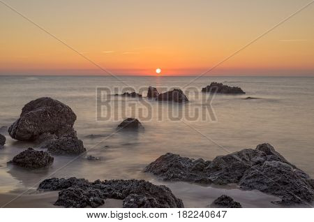 The Beach Of Trengandin In Noja, Cantabria