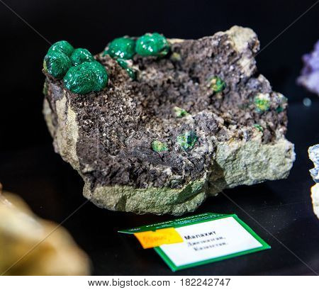 various stones and minerals at the exhibition