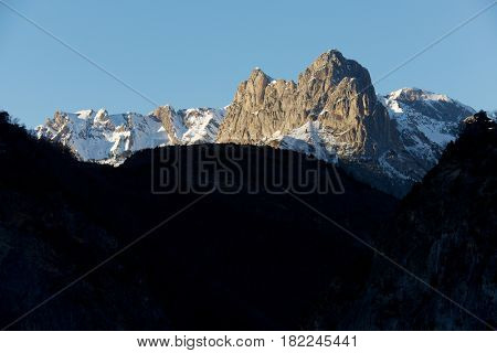 Foratata Peak in Tena Valley, Aragon, Huesca, Spain.