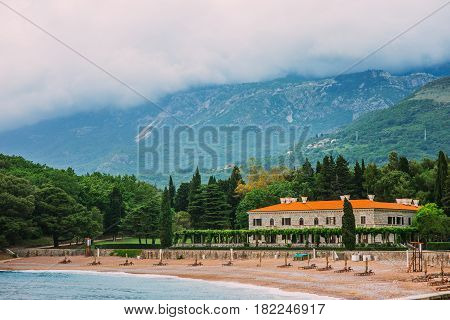 The Queen's Beach near Villa Milocer in Montenegro, near the island of Sveti Stefan.