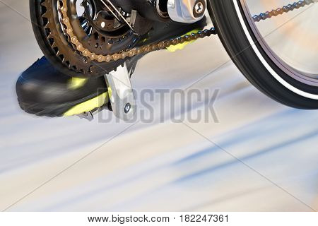 Detail Of Front Derailleur With Cycle Track