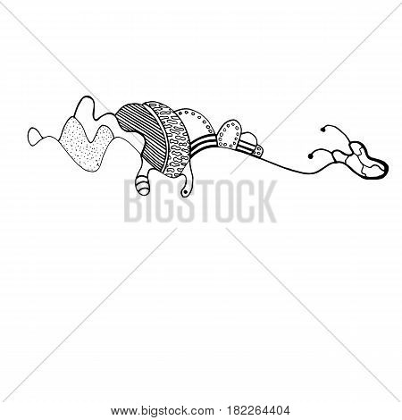 A creative abstract graphic goat strolls bending her head