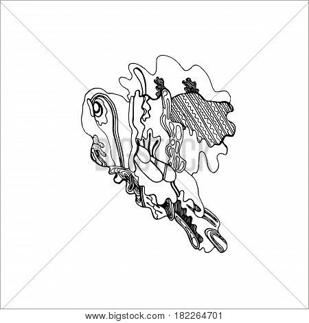 Old emotional abstraction bumblebee with long beard
