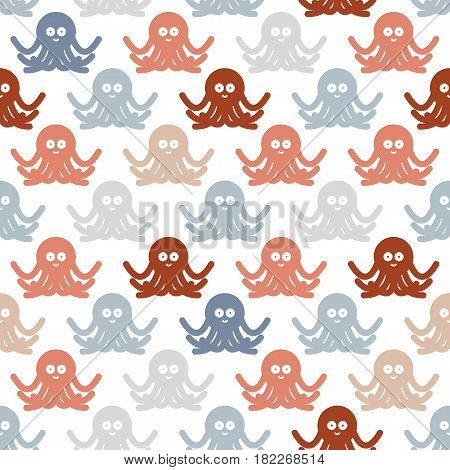 Octopuses abstract seamless background pattern. Stock vector.