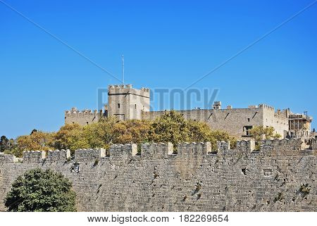 Rhodes Landmark Grandmasters Palace. Greece. Old town