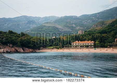 The Queen's Beach near Villa Milocer in Montenegro, near the island of Sveti Stefan.