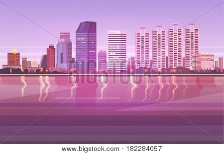 Bangkok. Thailand City landscape . Vector design illustration for web design development, natural landscape graphics.