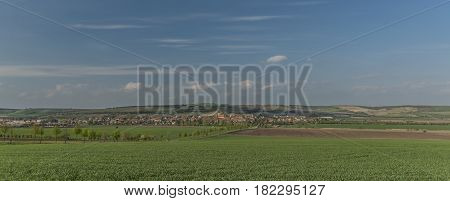 Palava area in spring sunny day between Popice and Dolni Vestonice villages