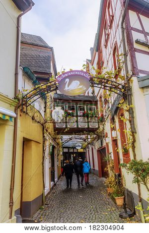Picturesque Side Street In Bernkastel-kues, Germany