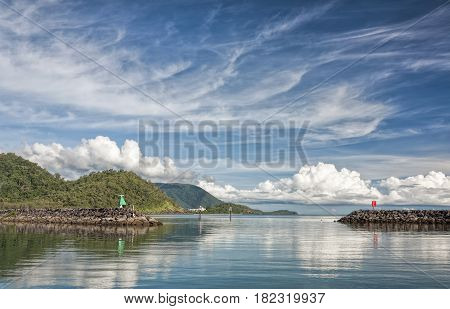 view from Yorkeys Knob pier on beautiful sunny day