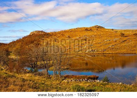 Landscape around Dalsnuten in Rogaland Norway .