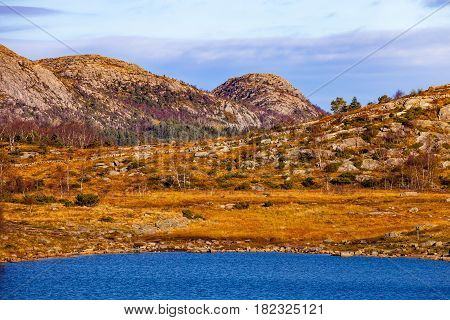 Landscape around Dalsnuten in Rogaland Norway .
