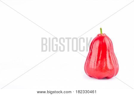 ripe red rose apple  on white background healthy rose apple fruit food isolated