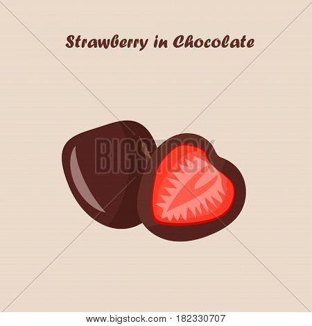 Very high quality original trendy vector semaless pattern with a strawberry chocolate pancake and macaroons