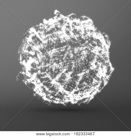 Abstract vector grayscale mesh background. Bio luminescence of colony. Futuristic style card. Elegant background for business presentations. Eps 10.