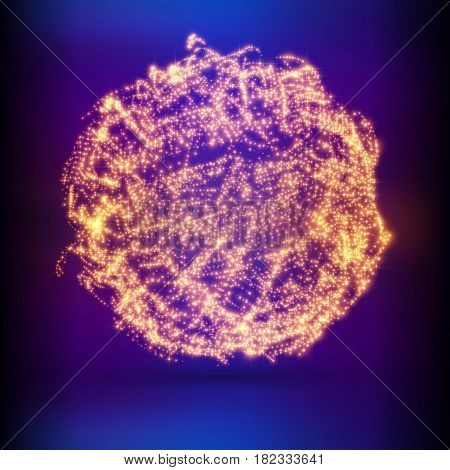 Abstract vector violet mesh background. Bio luminescence of colony. Futuristic style card. Elegant background for business presentations. Eps 10.