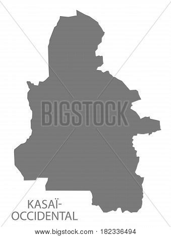 Kasai-occidental Province Map Congo Democratic Republic Grey Illustration Silhouette