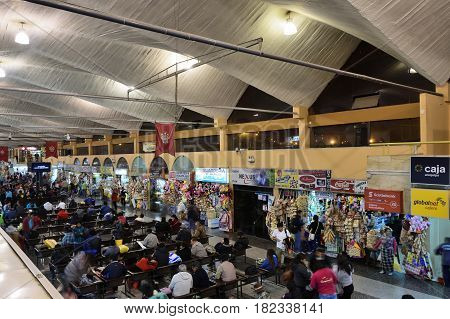 AREQUIPA PERU - AUGUST 25: Interior of Arequipa bus station on August 25 2016 in Arequipa Peru South America.