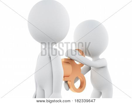 3D White People Winding Up By Another