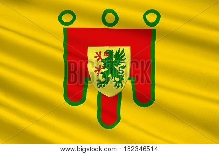 Flag of Puy-de-Dome is a department in the centre of France. 3d illustration