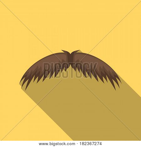Man's mustache icon in flate style isolated on white background. Beard symbol vector illustration.